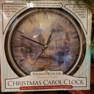 Thomas Kinkade Christmas Carol Clocl